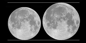 Comparatif de la lune normale et la super-lune.