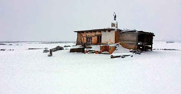 La maisonnette de Pancho sous la neige.