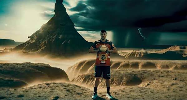 Handball dans les Bardenas.