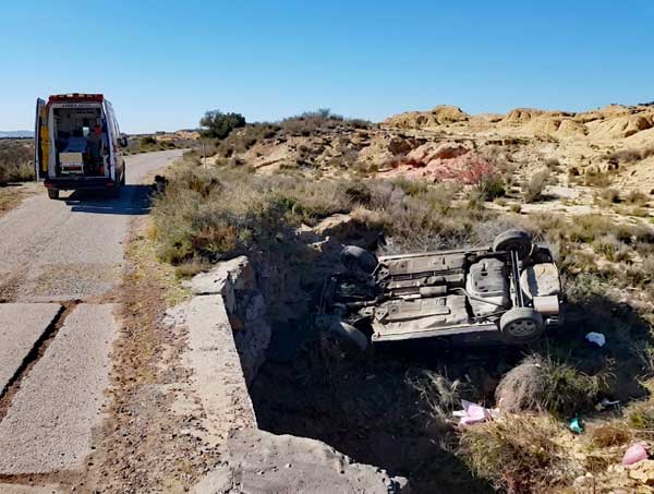 Grave accident dans les Bardenas.
