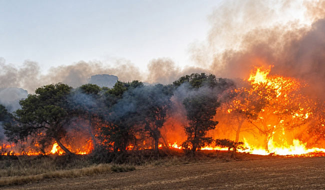 Incendie forestier.