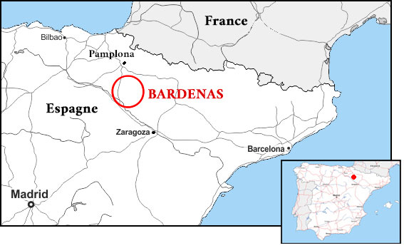 Carte Espagne Bardenas