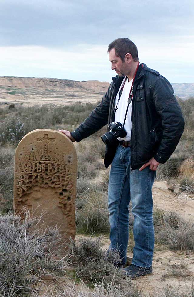 Frédéric Moncoqut, dans le désert des Bardenas.